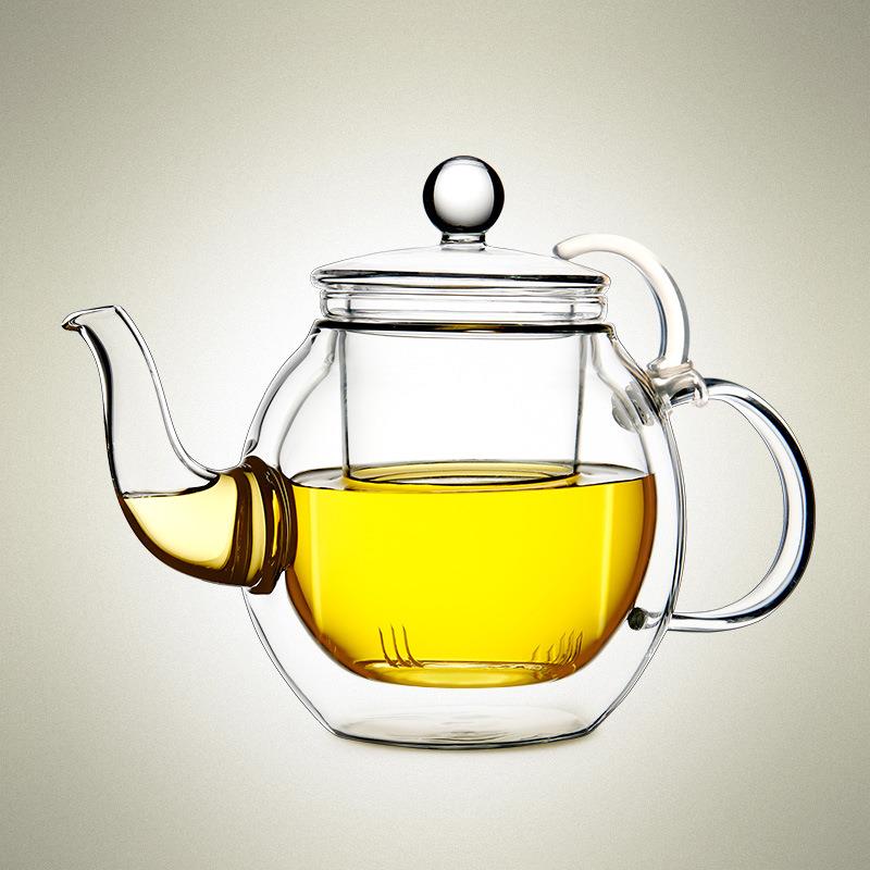 明尊H9玻璃茶壶耐高温纯手工双层玻璃下午茶花茶壶泡茶壶家用