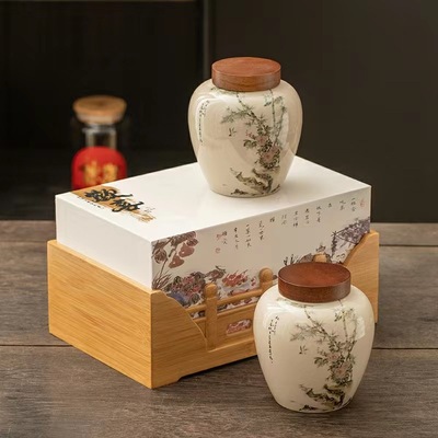 茶叶罐包装盒复古陶瓷大号茶叶罐