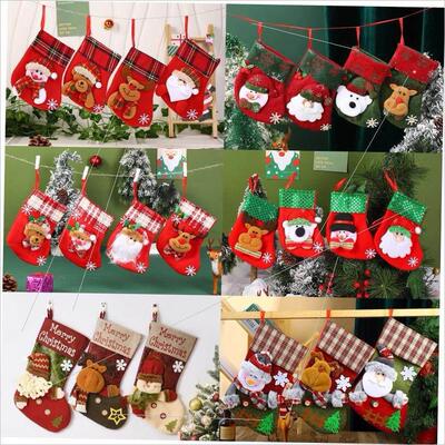 Santa Claus little socks Christmas tree pendant gift bag
