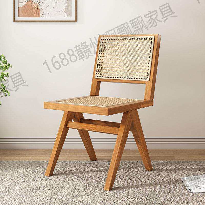 中古风昌加迪尔昌迪加尔椅藤子扶手椅商用家餐厅餐用椅子休闲民宿