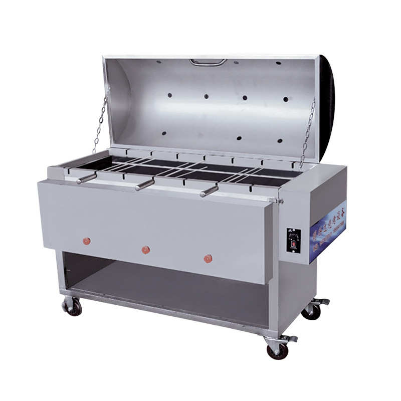 燃气烤羊腿炉手撕烤兔机木炭无烟烤鸡炉厂家自动翻转不锈钢烤鱼