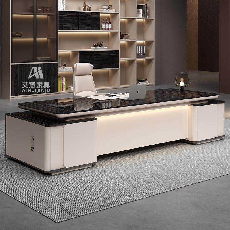 老板桌经理桌新中式小型办公桌椅组合轻奢高级感烤漆大班台办公室