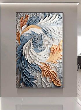 现代抽象立体浮雕装饰画别墅客厅玄关挂画3d手绘木板雕刻装置画