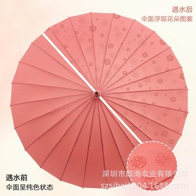 创意爆款广告伞24骨手动加固加大纤维直杆雨伞荷叶拒水碰击布雨伞