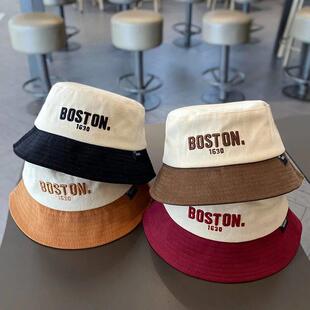 Korean Baby Bucket Hat Embroidered Letter Fisherman Cap for