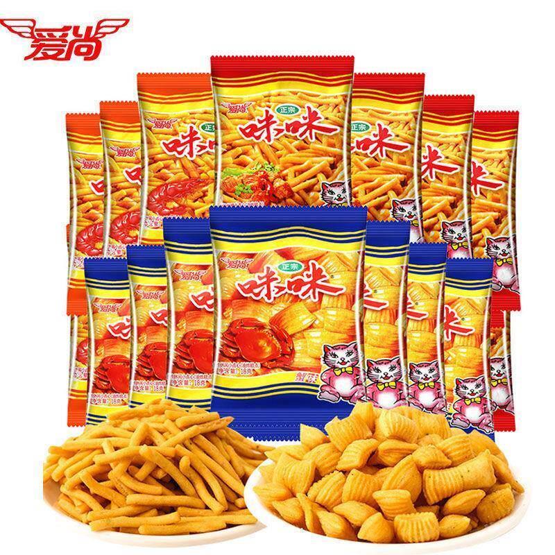 新货虾条米米咪你虾条麻辣小龙虾味零时 零食 儿童薯片好
