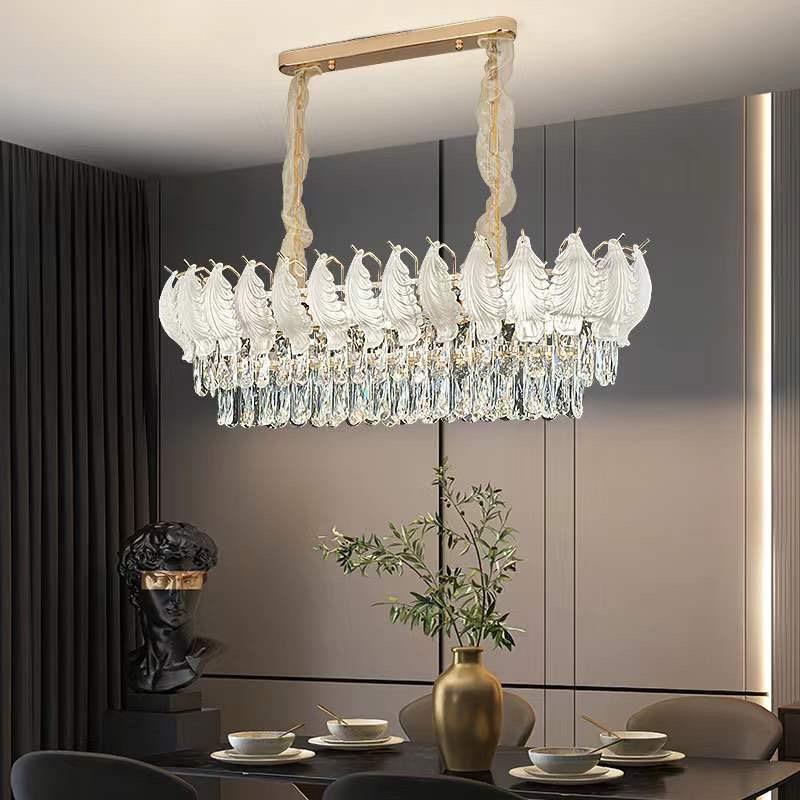 后现代轻奢新款式客厅灯餐厅卧室灯羽灯灯具252大毛法气高档水晶