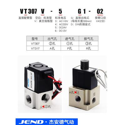 气动高频电磁阀VT307真空控制阀307V二位三通317-4G1/5G1/6G1-02