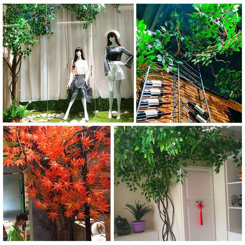 树叶树枝树藤假叶子客厅室内绿植藤蔓假花藤条吊顶植物墙装饰