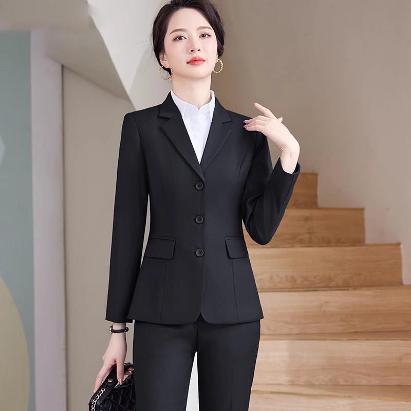三粒扣西装外套女秋冬气质面试正装公务员工作服时尚新款职业套装