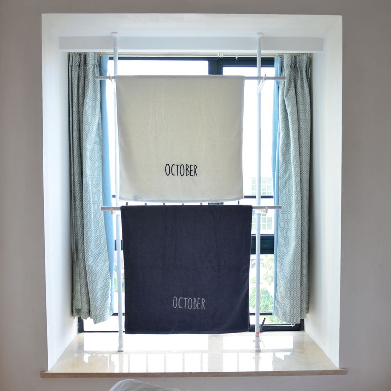 衣可升降架式晒衣顶天立地阳台伸缩晾衣架室内挂衣落地架简易双杆