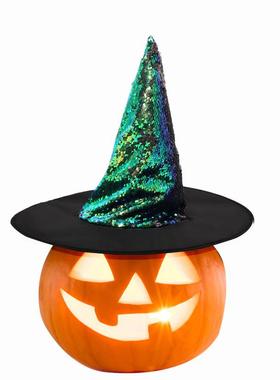 绿色 紫色 棕色巫婆帽狂欢派对鬼节舞会万圣节表演用品装饰品
