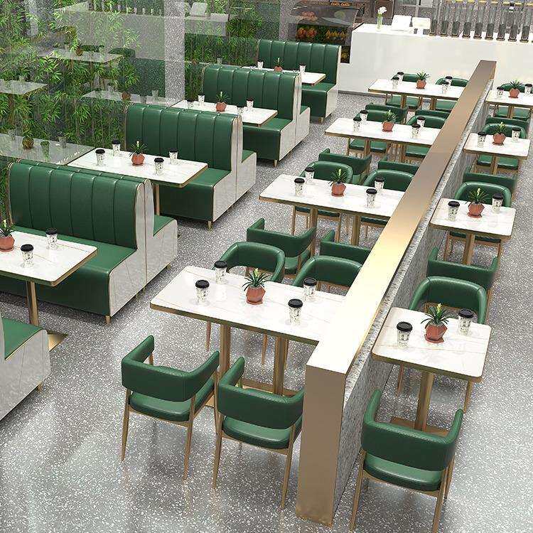 奶茶店桌椅商用组合餐饮小吃蛋糕甜品汉堡快餐饭餐厅网红卡座沙发