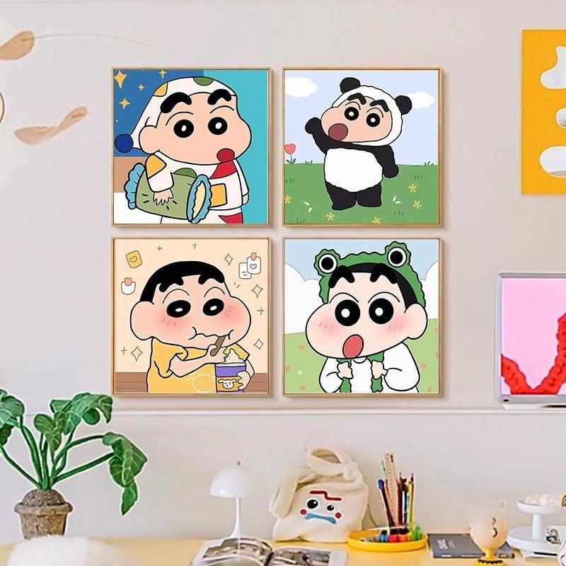 蜡笔小新装饰画现代简约儿童房卧室床头壁画男孩卡通动漫可爱挂画