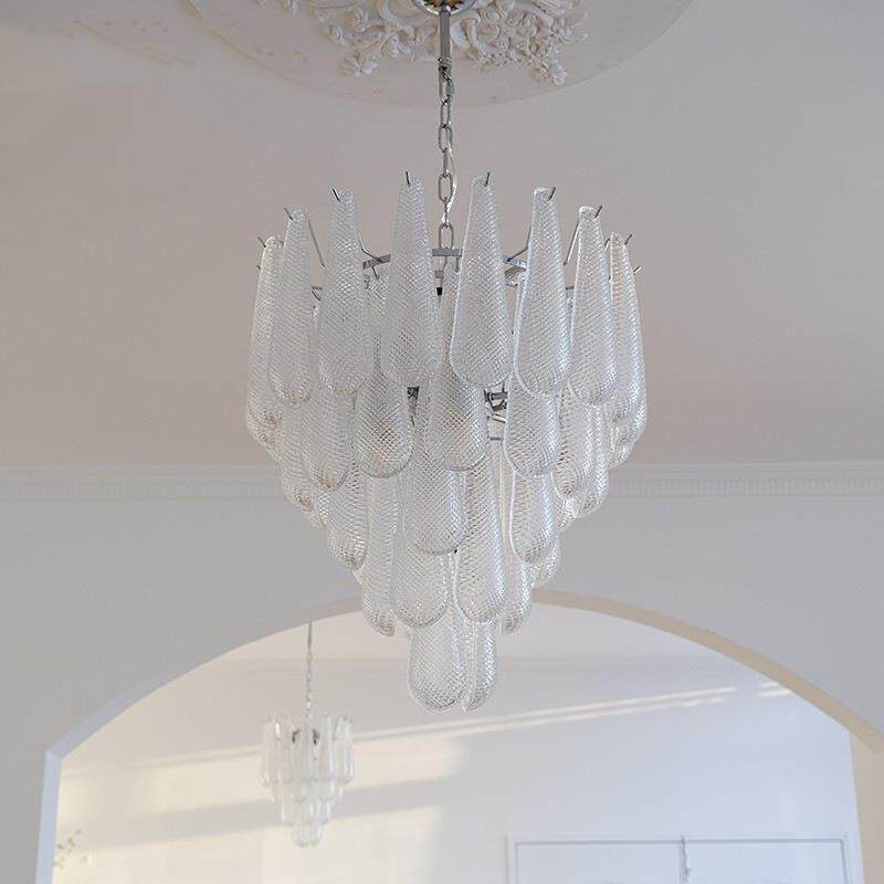 式全谱护法眼瀑布玻璃吊灯复356计古轻奢卧室客厅餐厅光设师loft
