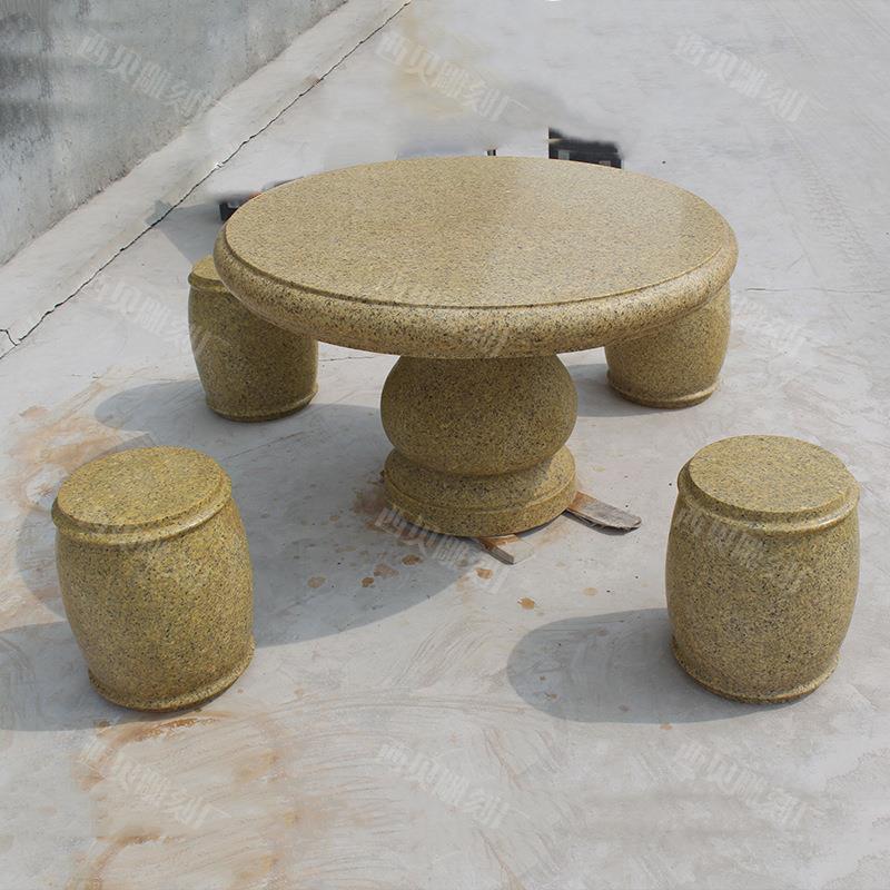 现货中式黑色石桌石凳厂家公园小区下棋象棋石材桌子休闲坐凳工厂