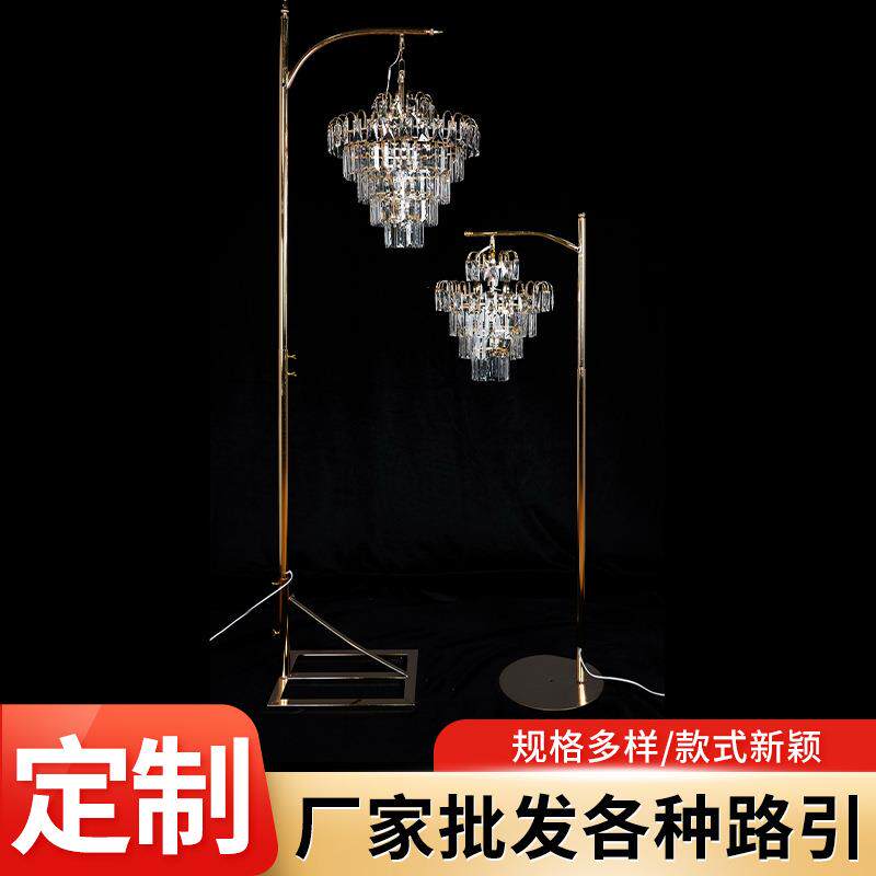 三冰条水晶铁JNH艺路引饰水晶挂钩宾婚礼迎摆灯件百合花树头灯轻