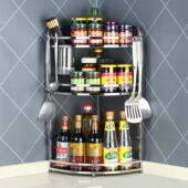 免组装 不锈钢厨房置物壁YNU挂调罐味架调味品收纳多层架角架角架