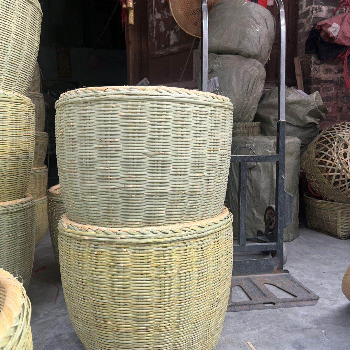 竹编大号箩筐淘米箩粮食竹筐收纳筐农家喜事竹篓簸箕竹篮竹编制品