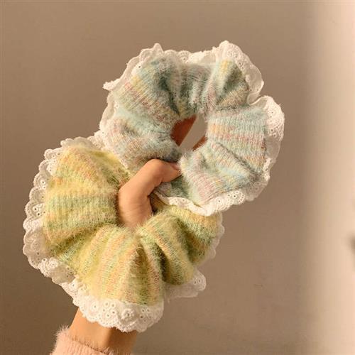 温柔蕾丝大肠高颜大号毛线发网