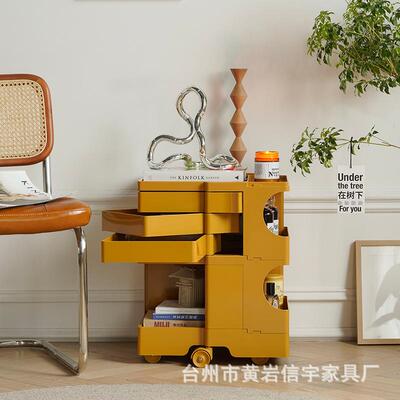 北欧波比柜二层网红旋转收纳柜创意多层置物柜热卖塑料床头储物柜