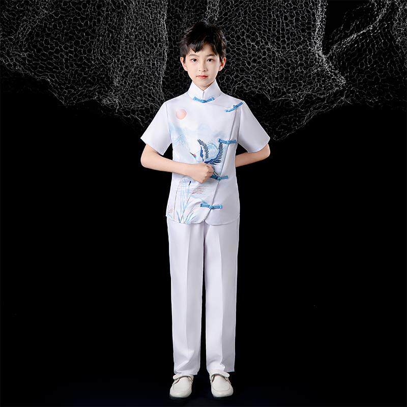 高档青少儿童古筝演出服中小一学年生演诗歌朗诵大合唱团六表服装