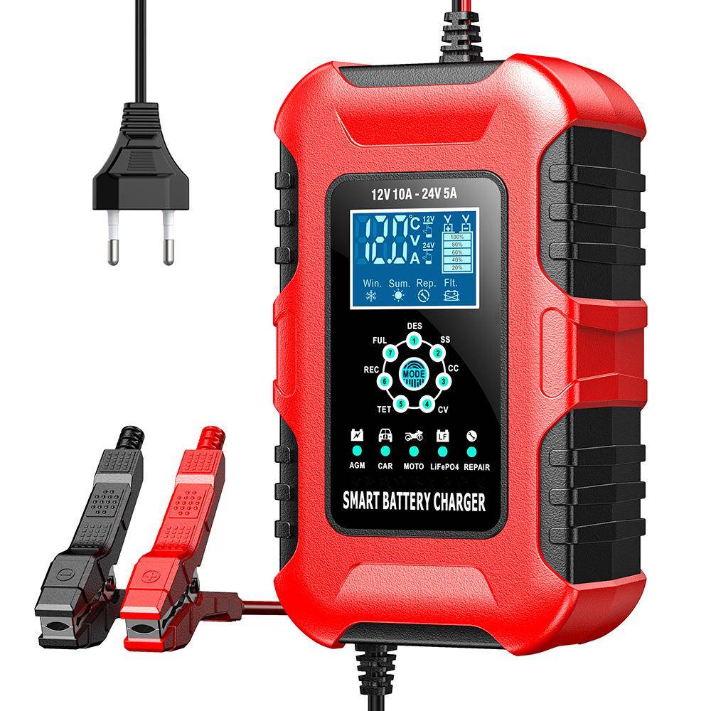 12V24V 10A多功能智能充电器 摩托车汽车货车充电机 修复型充电器