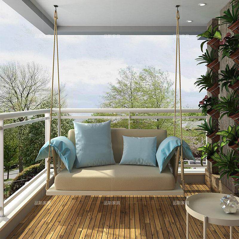 吊椅秋千室内家用阳台摇篮椅吊篮户外庭院单双人秋千网红铝合金椅