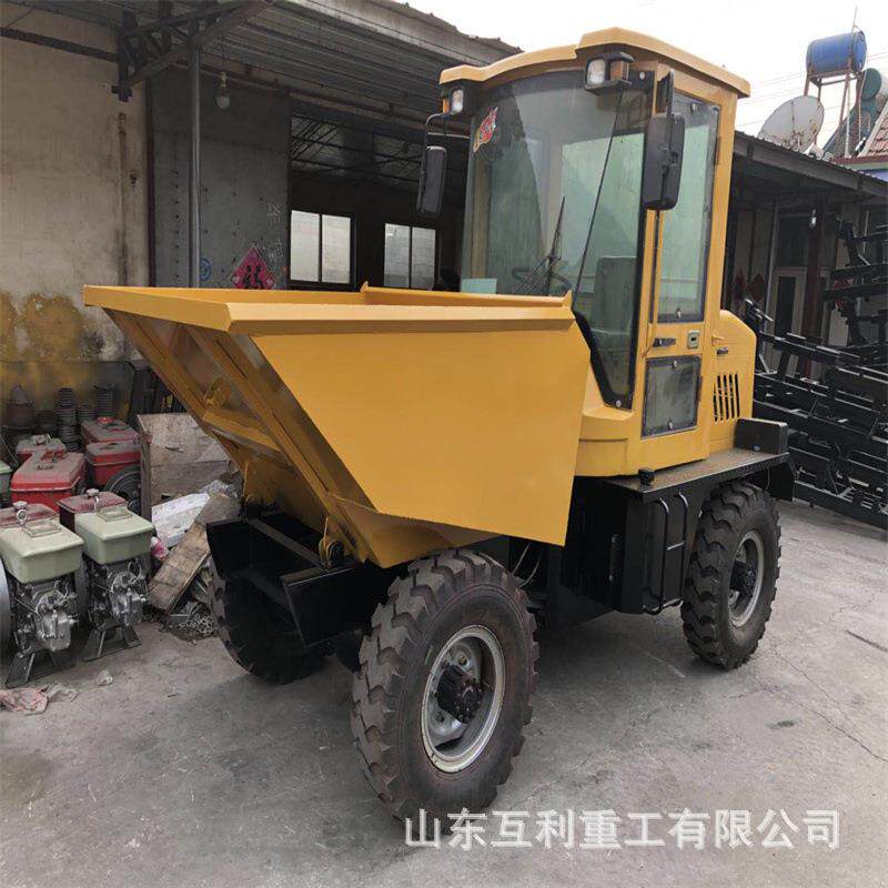 建筑工地四轮前卸式翻斗车液压自卸混凝土运输蹦蹦车载重大效率高