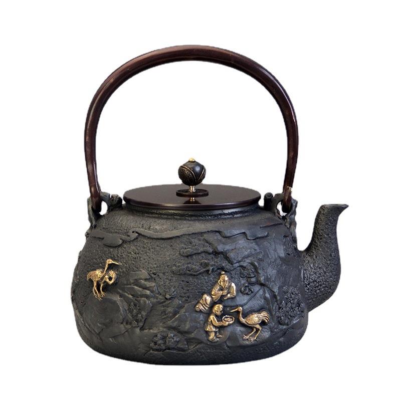 1.3L复古铁茶壶日本纯手工无涂层铸铁壶烧水泡茶养生茶壶茶具礼品