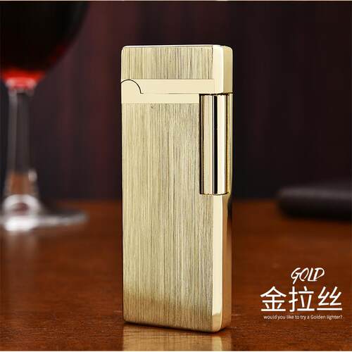 高档朗打声性超薄侧滑砂轮充气火机创意个属耐用小巧精致潮定制刻