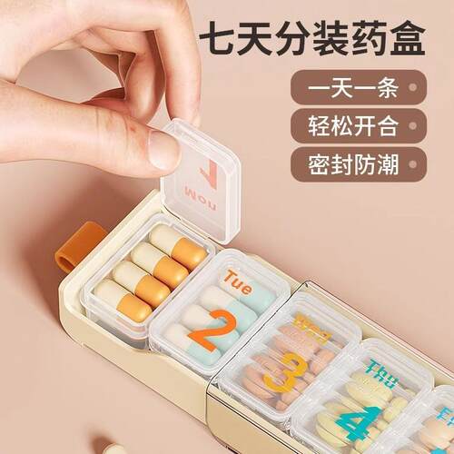 Pill Box for Portable Daily Medication, Three Meals a Day Me