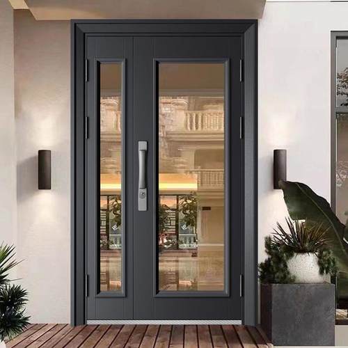 进户钢化玻璃防盗门入户门阳台门定制别墅透光子母门花园门车库门