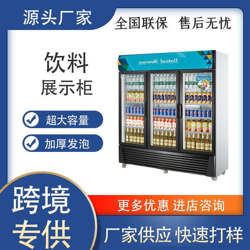 咖先生展示柜保鲜柜立式商用冰箱双门三门饮料柜冰柜冰淇淋雪糕