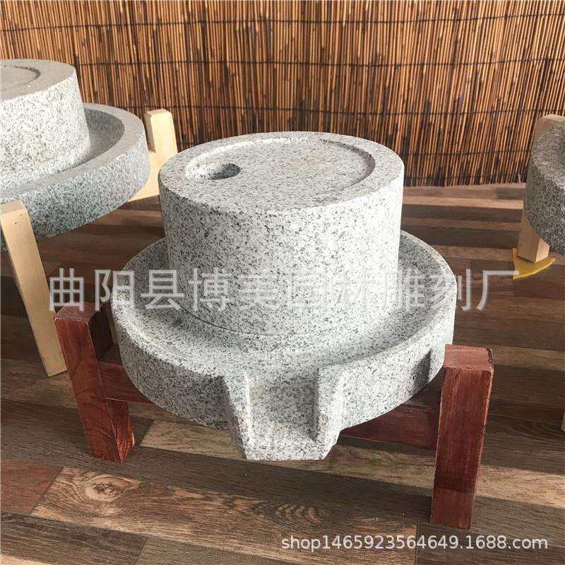 厂家供应手动家用小石磨花岗岩磨豆浆石雕电动石磨民间老碾子摆件