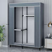 简易衣柜加固加粗钢管耐用单人结实出租房衣柜组装 家用卧室衣橱布