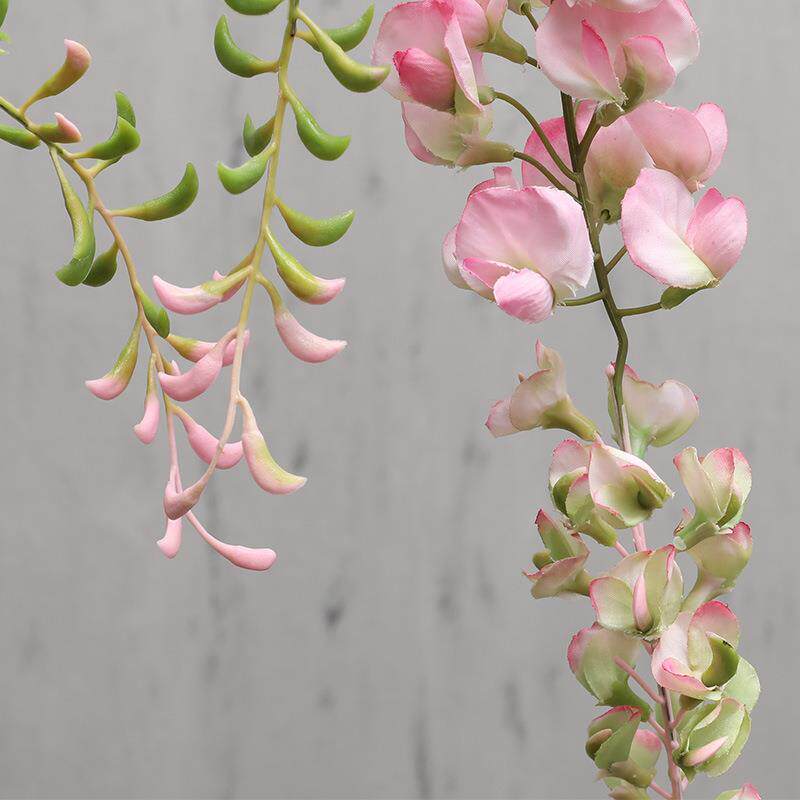 高档婚庆吊顶装饰藤条豆花豆瓣花仿真紫藤花酒店装饰大枝紫藤花