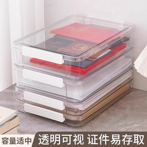 A4 Transparent Document Box for Storing Important Files, Hou