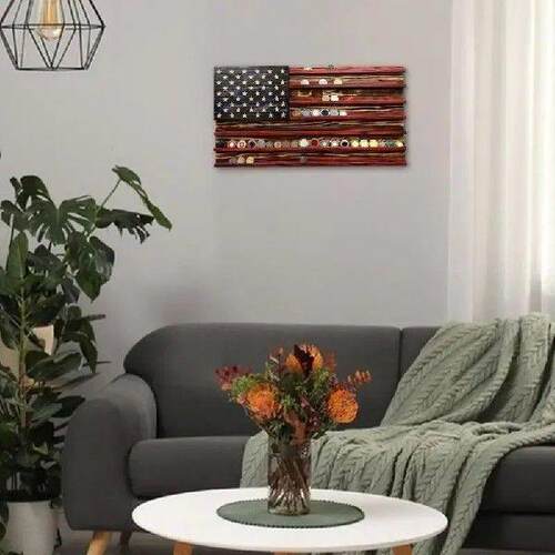 Flag Coin Holder Wall Mounted Display Stand for Challenge