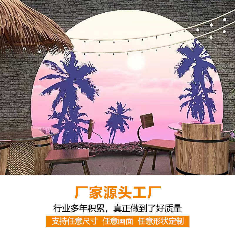 网红打卡落日夕阳月亮灯箱装饰婚礼露营户外氛围民宿圆形露营灯,商业/办公家具,灯箱,淘宝优惠券,粉丝福利购,淘宝优惠卷