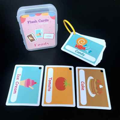 Kids Montessori Baby Learn English Word Card Flashcards Toys