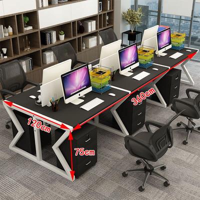 简约职员办桌公合4人位工办员公桌椅组简约6人电YH-01脑屏风卡位