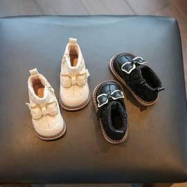 女宝宝鞋子冬季婴儿短靴加绒棉鞋，小童公主鞋软底学步鞋女童鞋棉靴