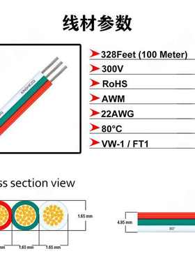 2018awg彩排 3pin3pin1007带 线rgb延长线连接线  灯灯具 并线22