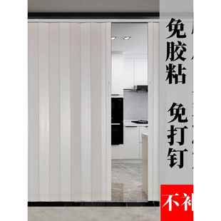 PVC折叠门推拉门厨房开通燃气防火阻燃隐形门省空间隔空调