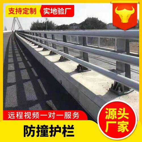 来图定 制桥梁防撞护栏Q235碳钢喷塑公路架桥防撞护栏工厂