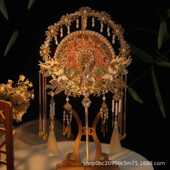 新中式 禾手持手工婚礼结工艺团扇扇秀新娘古风成品扇出嫁喜 中式