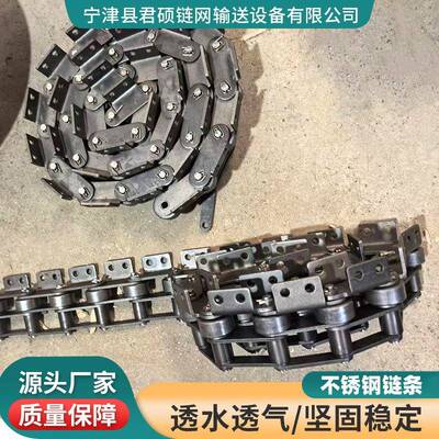 厂家弯板链条单双排大节距100耐磨废纸打包机刮板机双侧非标链条