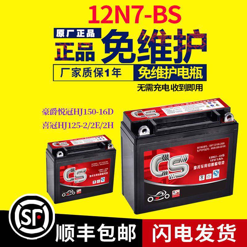 摩托车电瓶12v蓄电池7a五羊专用本田新大洲125通用电池锋翼干电池
