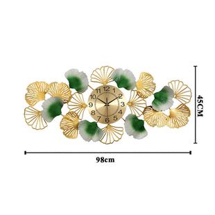 铁艺挂厂钟银杏叶A379钟表家直客厅家用销装 饰钟货挂件现零售